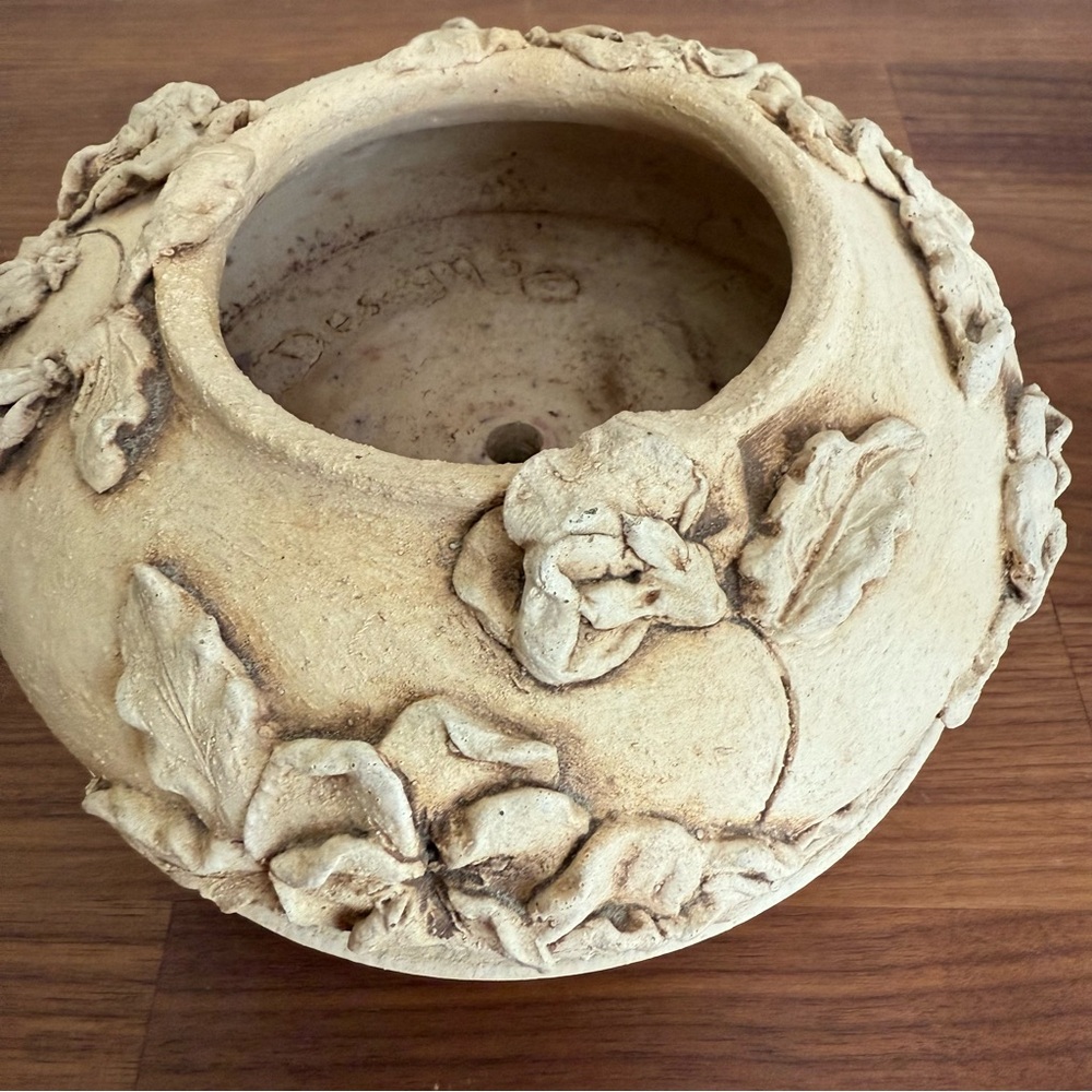 JUNE SEARS HAND THROWN POTTERY PLANTER WITH PANSIES HEAVEN HILL DESIGNS - Picture 5 of 11